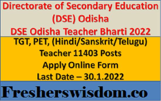 DSE Odisha Current Jobs Advertisement 11403
