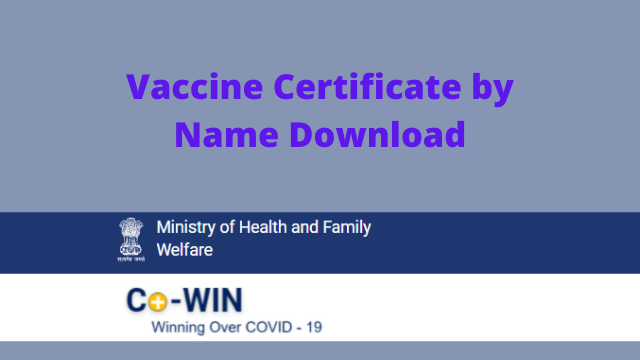 Vaccine Certificate by Name on line download