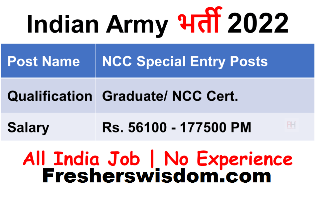 Indian Army NCC Special Entry Vacancy 2022